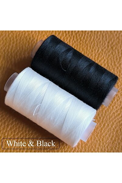 Choice Black and White 2pcs/Pack 500M/Roll Polyester Sewing Thread, 40S2 - Ideal For Hand & Machine Stitchi
