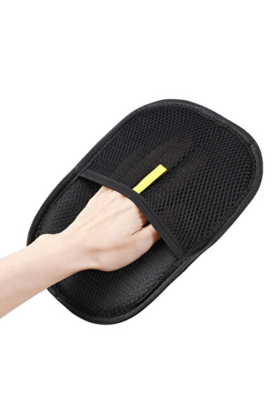 Choice قفازات إزالة شعر الحيوانات الأليفة السوداء القابلة لإعادة الاستخدام لإزالة الكهرباء الساكنة، قفازات العناية بالحيوانات الأليفة ذات الوجهين، R