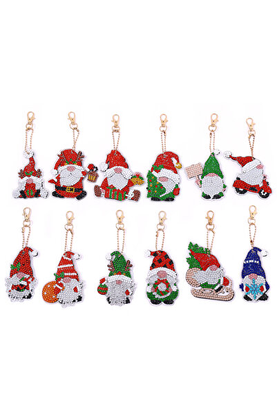 Choice مجموعة من 12 قطعة من سلاسل مفاتيح فنية مرصعة بالألماس، على شكل أقزام، ...