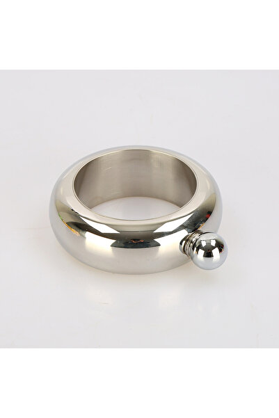 Choice إبريق نبيذ فضي سعة 3.5 أونصة، قارورة جيب معدنية على شكل سوار، مناسبة لتخزين الويسكي والفودكا.