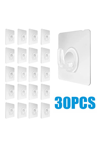 Choice 30 قطعة من خطافات الحائط الشفافة ذاتية اللصق القوية، مناسبة للمفاتيح و...