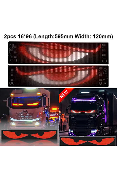 Choice قطعتان من شاشة عرض LED مصفوفة بكسل 16x96 مرنة RGB بنمط سيارة جرافيتي ن...