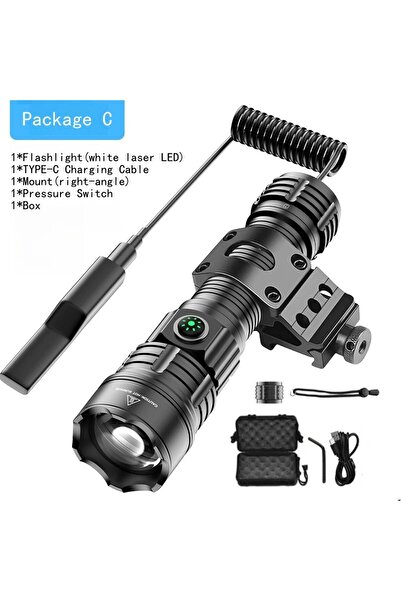 Choice مصباح يدوي LED قوي قابل لإعادة الشحن عبر منفذ USB مع بطارية 2600 مللي أمبير، من مجموعة ZOOM C، يدوم طويلاً.