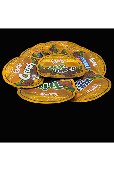 Choice ٥٠ كيسًا من أكياس مايلر هولوغرافية على شكل هامبرغر بألوان عشوائية، قاب...