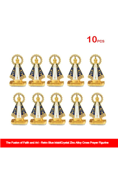 Choice مجموعة من 10 تماثيل صلاة للصليب مصنوعة من سبائك الزنك، تماثيل صلاة لتز...