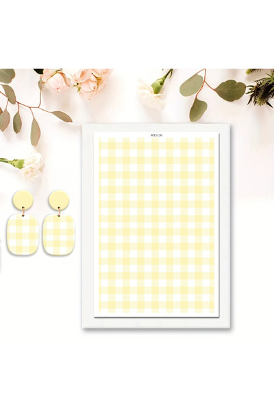 Choice 3 1 Sheet Classic Plaid Polymer Clay Transfer Paper for DIY Earring Je...