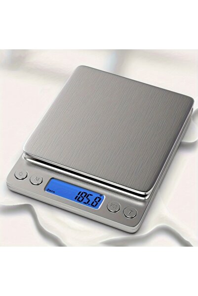 Hoopet ميزان مطبخ رقمي عالي الدقة، رمادي فاتح، قطعة واحدة، 3000-0.1 غرام، يقي...