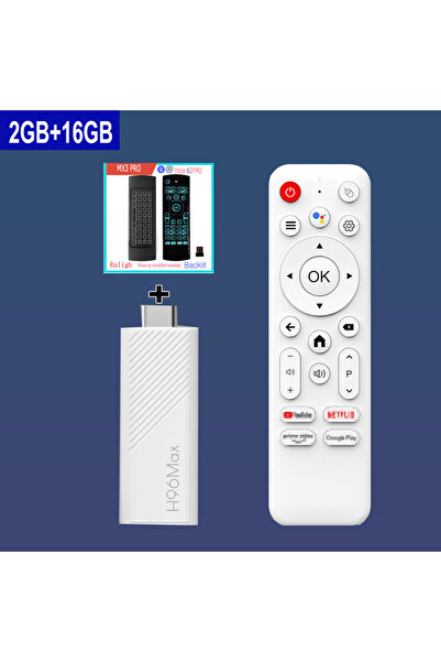Choice 2GB 16GB MX3PRO H96 Max H313 Android TV Stick Allwinner Quad Core 4K Wifi6 BT Voice Assistant Remote