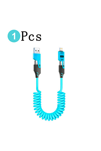 Choice كابل شحن سريع USB-C 4 في 1 بقوة 65 واط، مصنوع من سبائك الزنك، قطعة واح...