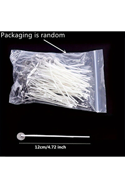 Choice 100 قطعة من فتائل الشموع الوظيفية عديمة الدخان، بطول 12 سم - فتائل كبي...