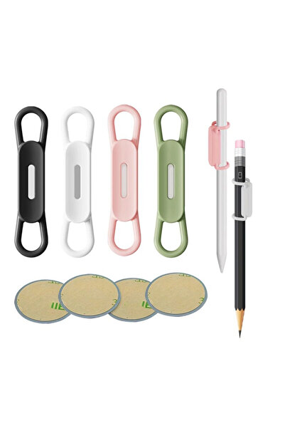 Choice 4 قطع من حوامل الأقلام المغناطيسية بستة ألوان متنوعة، خطافات لاصقة لأقلام السبورة البيضاء المكتبية، سيليكون قابل للتعديل