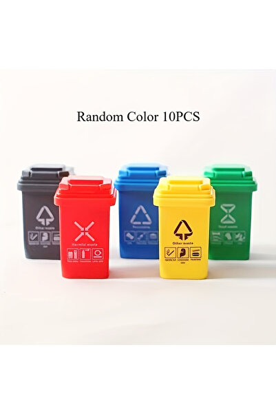 Choice Random Color 10PCS 5 Mini Garbage Sorting Trash Can Accessories, Simul...