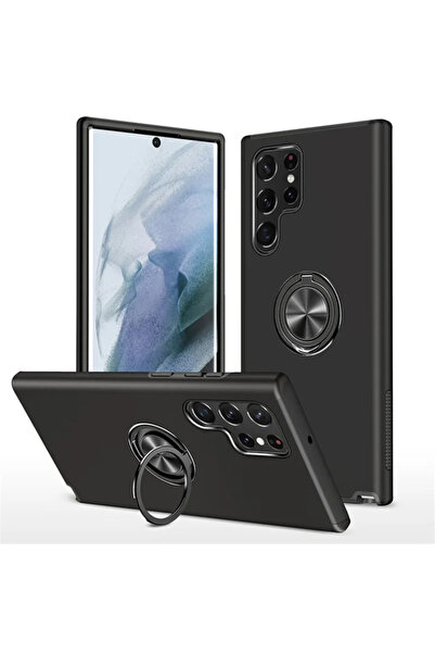 Choice Galaxy A55 Black Ring Holder Phone Case for S25 S24 Ultra S23 FE S22 S21 Plus A17 A07 A15 A25 A35