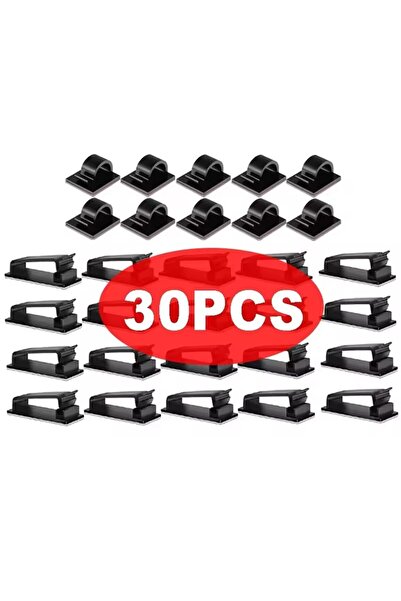 Choice 30 قطعة من مشابك تنظيم الكابلات ذاتية اللصق باللون الأسود بالكامل، لتن...