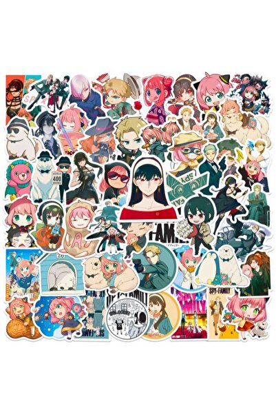 Choice 50 قطعة من ملصقات أنمي كاواي جاسوس × عائلة، ملصقات لطيفة لشخصية أنيا فورجر الكرتونية، ملصقات للكمبيوتر المحمول والدفتر والهاتف