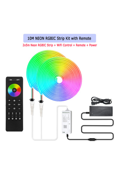 Choice شريط إضاءة LED نيون RGBIC من Tuya مزود بقابس أوروبي، طوله 10 أمتار، يع...