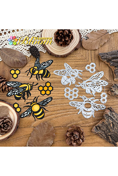 Choice قوالب تقطيع معدنية أصلية رائعة على شكل نحل وقرص عسل، مثالية لتزيين سجلات القصاصات والنقش البارز.