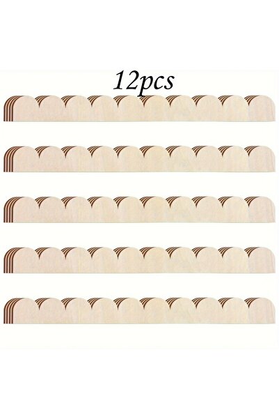 Choice 12 قطعة إطار خشبي غير مكتمل على شكل مروحة، مصنوع يدويًا، تصميم ريفي، أ...