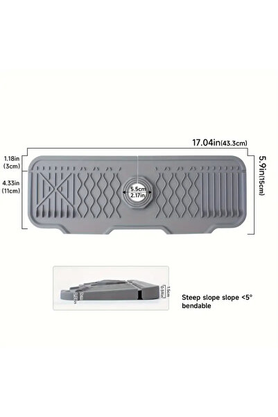 Choice3 واقي حوض المطبخ الرمادي، مقبض صنبور سيليكون، صينية تجميع الماء، وسادة...