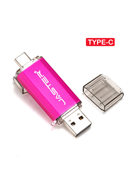 Choice ذاكرة فلاش جاستر وردية اللون بسعة 64 جيجابايت من النوع C بتقنية OTG، متوفرة بسعات 128 جيجابايت، 64 جيجابايت، 32 جيجابايت، 16 جيجابايت، 8 جيجابايت، و4 جيجابايت، وذاكرة فلاش 2.0