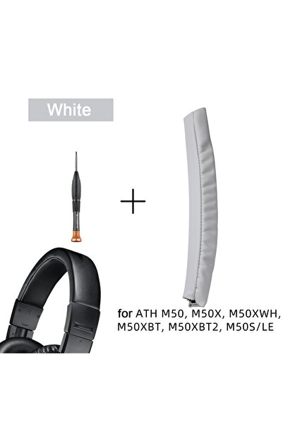 Choice طوق رأس أبيض لسماعات ATH-M50X، وسادة طوق رأس لسماعات Audio-Technica M5...
