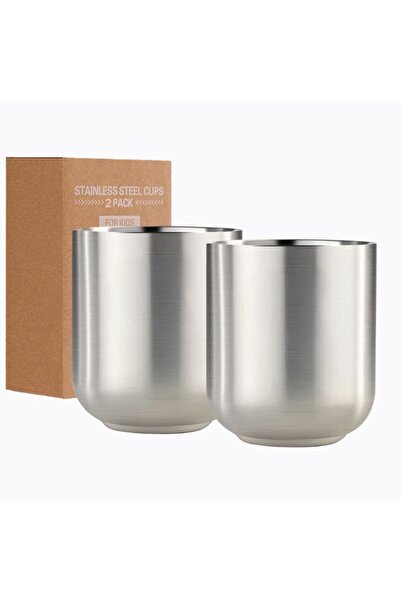 Choice 280ml 2 Pieces Set of 2 Mugs 9oz Stainless Steel Insulated Metal Cups ...