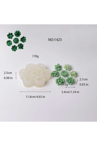 Choice قوالب سيليكون للنباتات العصارية، 7 قطع، قوالب زهور ثلاثية الأبعاد، قوا...