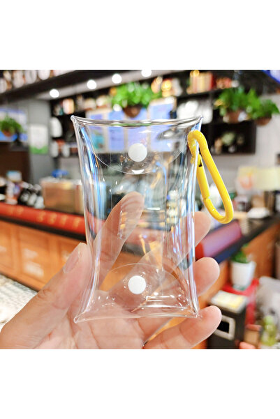 Choice 5.5x8.5cm Yellow Small Transparent Coin Purse PVC Clear Mini Female Pu...