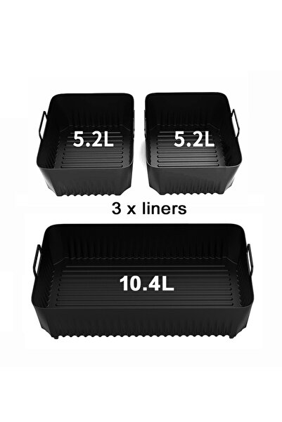 Choice black 3 in 1 Air Fryer Tray Silicone Mold For Ninja Af500 Air Fryer Li...