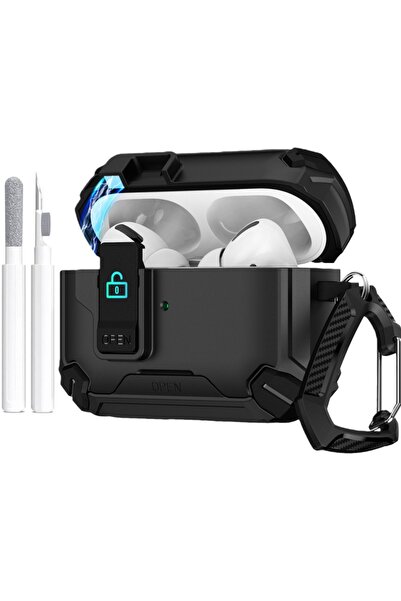 Choice جراب سماعات أذن أسود اللون مزود بحامل للهاتف، مناسب لسماعات AirPods Pr...