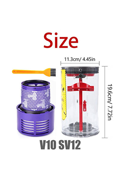 Choice مجموعة حاوية الغبار الكبيرة V10 لمكانس دايسون V10 وV11 وV15، حاوية غبا...