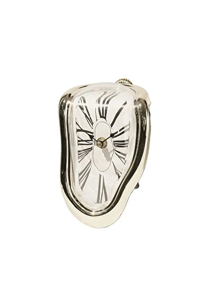 Choice gold Vintage Silver Twisted Melting Clock Creative Melting Right-angle Silent Clock Decoration Home