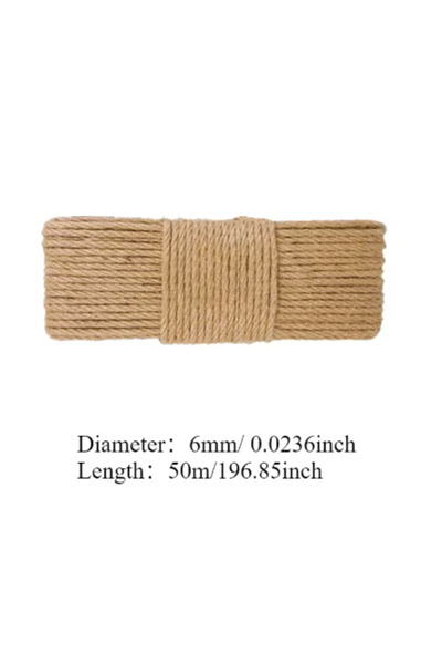 Choice 6mm-50m DIY Sisal Rope for Cat Trees Scratching Post Toy Cat Climbing Frame Replacement Rope for Cat