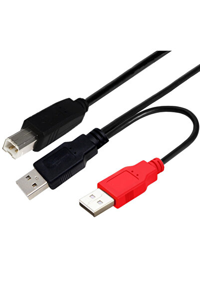 BSN 0.8m USB B 0.8m For Mobile Hard Disk Printer Y-type Data Cable Double Hea...