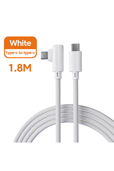 Choice كابل ألعاب للهواتف الذكية من النوع C إلى النوع C، أبيض، بطول 1.8 متر، ...