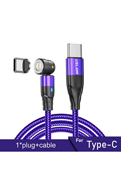 Choice كابل شحن سريع مغناطيسي USLION PD بقوة 60 واط، بطول مترين، لون بنفسجي، ...
