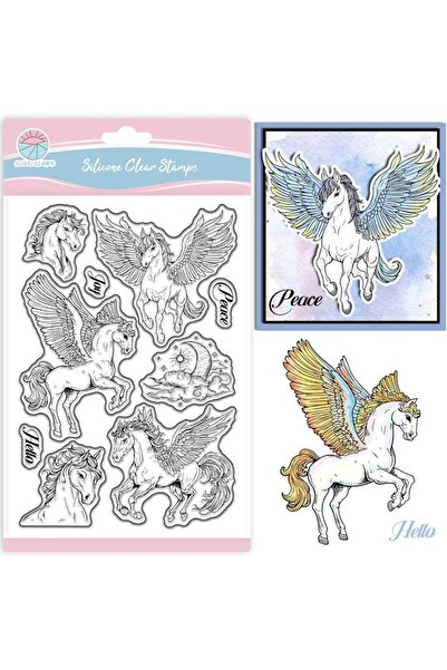 Choice طوابع شفافة على شكل أجنحة بيغاسوس من السيليكون، مثالية لسجل القصاصات، ...