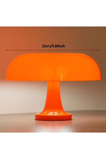 Choice مصباح طاولة برتقالي اللون بطول 25 سم مزود بمقبس USB، بتصميم باوهاوس، مزود بثلاثة أوضاع إضاءة.