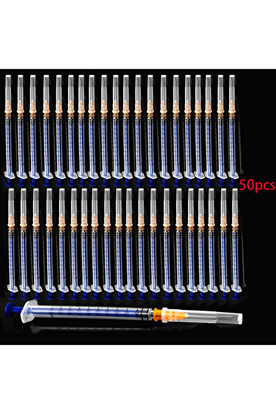 Choice 50 قطعة من محاقن المختبر الزرقاء سعة 1 مل/سم مكعب، للاستخدام مرة واحدة، مع إبرة بطول بوصة واحدة، مغلفة بشكل فردي.