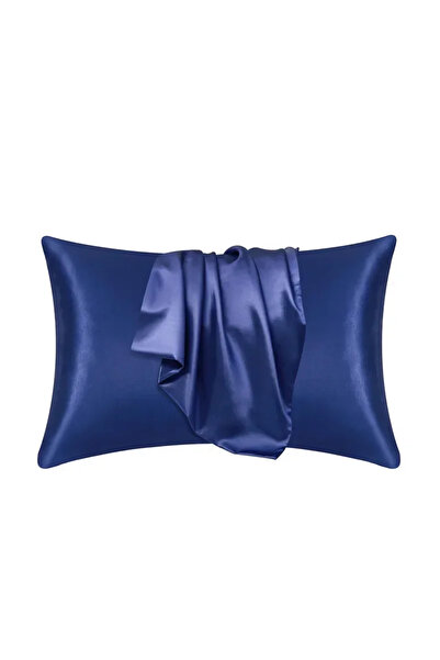Choice غطاء وسادة من الحرير الخالص ١٠٠٪، لون أزرق داكن، مقاس ٥١ سم × ٦٦ سم، ن...