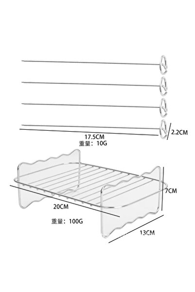 choice2 Rectangles w 4 Pins 304 Stainless Steel Air Fryer Grill Rack Vertical...
