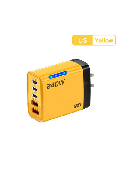 Choice US-Yellow 5 Ports USB C PD Charger Quick Charge 3.0 Type C USB Phone C...