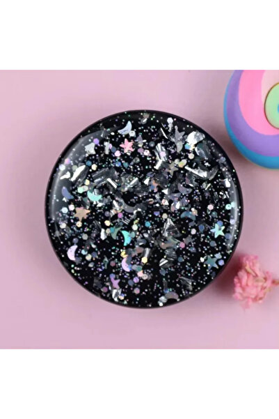 Choice حامل أسود، مقابض توك، غراء قطرات لامعة بنمط السماء المرصعة بالنجوم، لل...