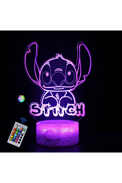 Miniso USB Plug green 16 Color with remote 2025 3D Illusion Stitch Night Light with Remote Control and Smar