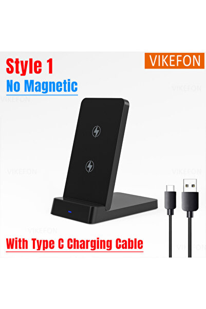 Vikefon حامل هاتف لاسلكي قابل للطي، أسود اللون، من النوع 1، مناسب لأجهزة آيفون 16، 15، 14، 13، 12 برو ماكس