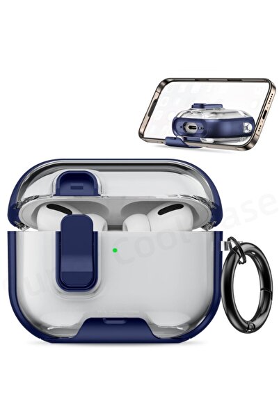 Choice غطاء حماية لسماعات AirPods Pro 3 باللون الأزرق، إصدار 2025، مع حامل لل...