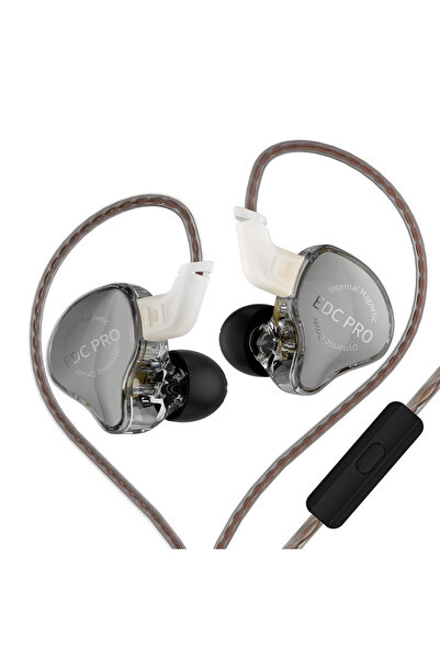 Choice سماعة أذن سلكية OFC مسطحة بميكروفون KZ EDC PRO HIFI، مزودة بمنفذ AUX 3...