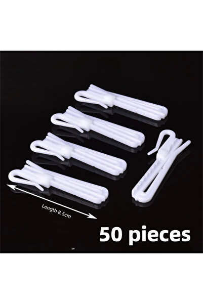 Choice 50 PCS 50 PCS Curtain Hanging Hooks Adjustable hook Ring Window White ...