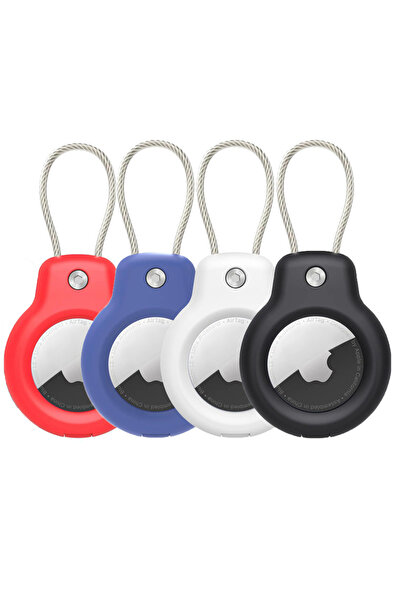 Choice علبة مقاومة للماء مكونة من 4 قطع لحمل سلسلة مفاتيح AirTag مع سلك فولاذ...