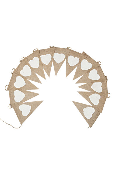 Choice راية خيش عتيقة من 3M على شكل قلب، راية ريفية من الخيش، أعلام قماشية، ر...